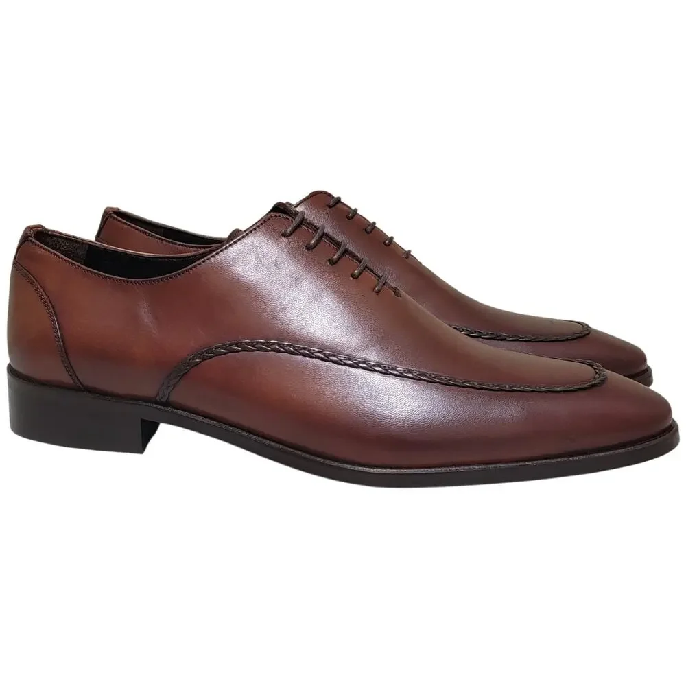 Vella Pais Men Frisco Oxford Dress Shoes Size US 10.5 Cognac Brown Leather